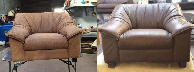 Restored leather furniture looking like new